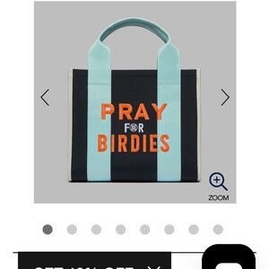 G/FORE Blue Canvas Tote Bag with Bold Graphic Design SRP $345